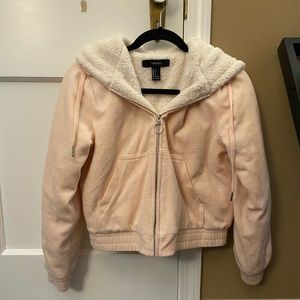 Pink fuzzy jacket from Forever 21